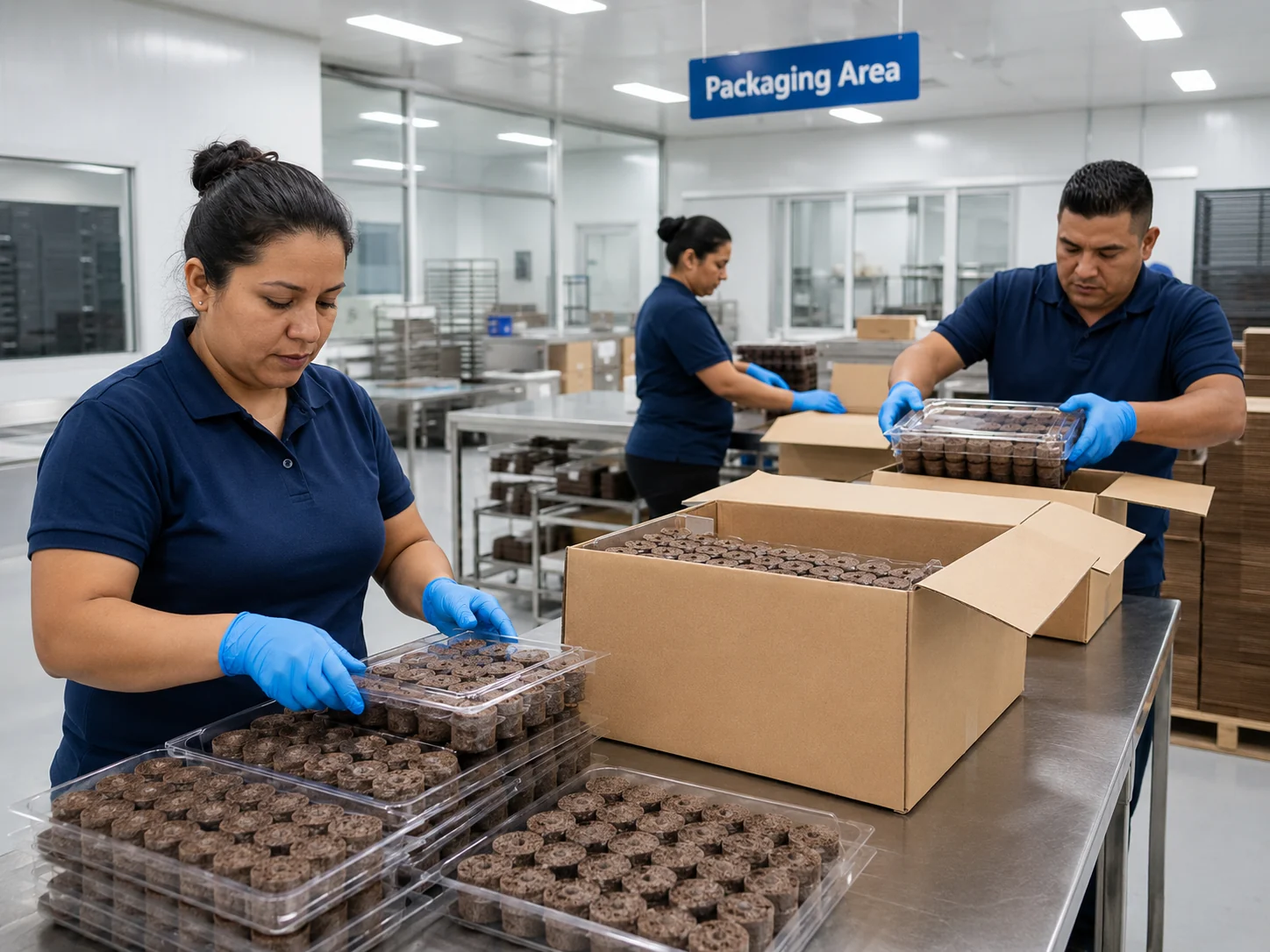 Guangzhou Huadu molded coir automated production line packaging area